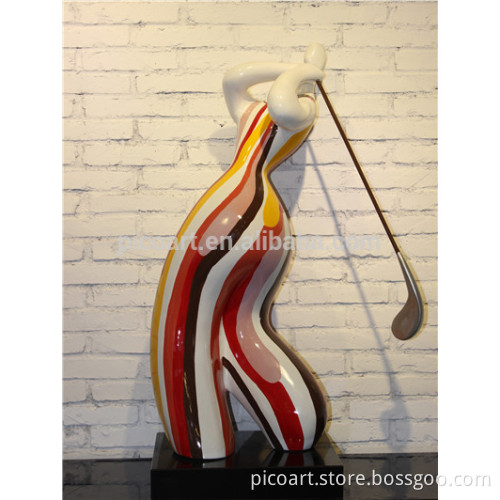 golf lady sculpture,fiberglass painted decoration